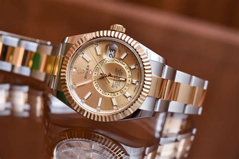 rolex rolesor sky dweller|rolex sky dweller two tone.